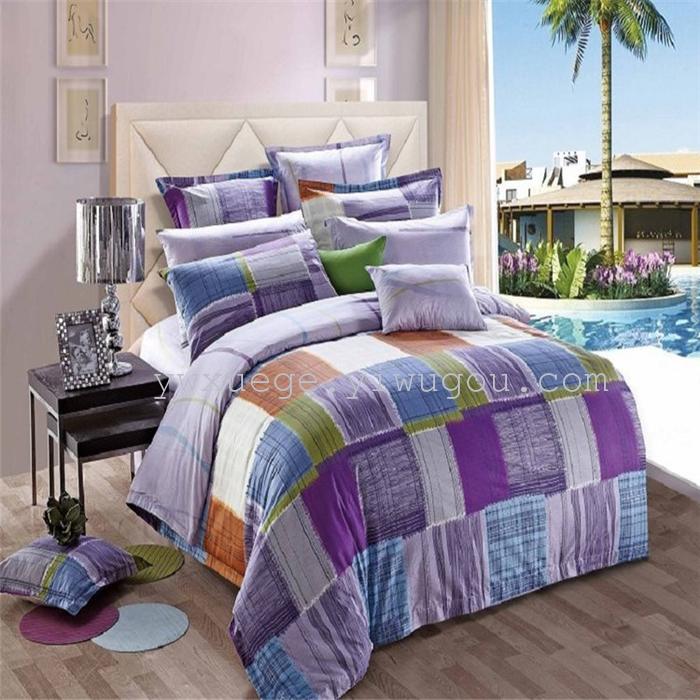 Snow pigeon four-piece bedding set of four cotton fastness of reactive dye printing factory of fun season