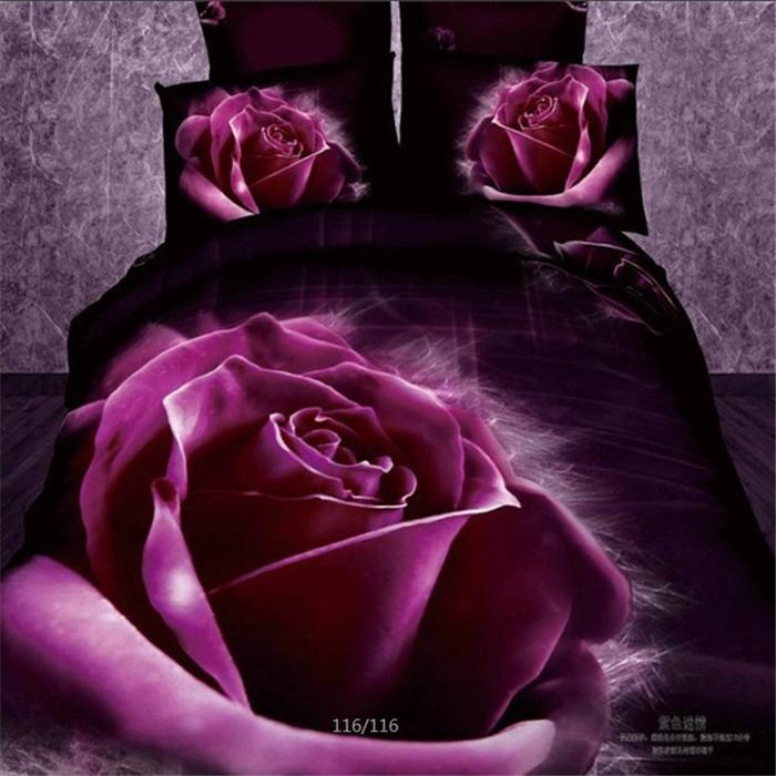 Cotton four set twill reactive printing 3D four sets of 100% cotton bedding set of four snow pigeon textile exports       