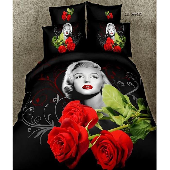 Cotton four set twill reactive printing 3D four sets of 100% cotton bedding set of four snow pigeon textile exports       
