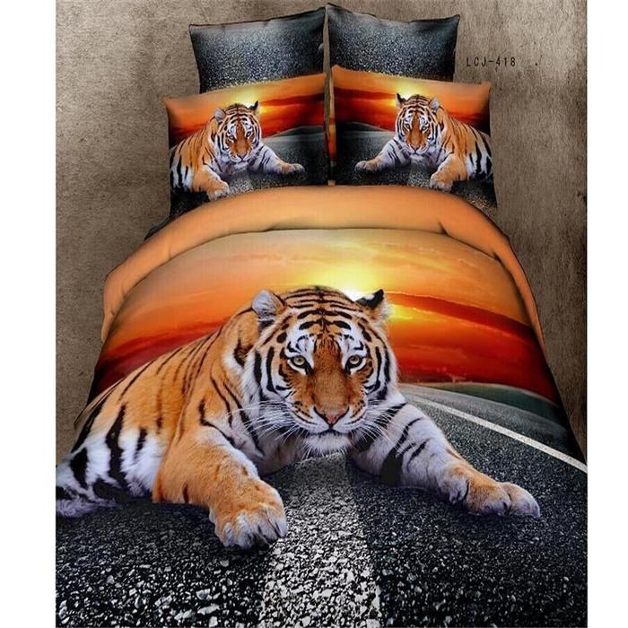 Cotton four set twill reactive printing 3D four sets of 100% cotton bedding set of four snow pigeon textile exports       