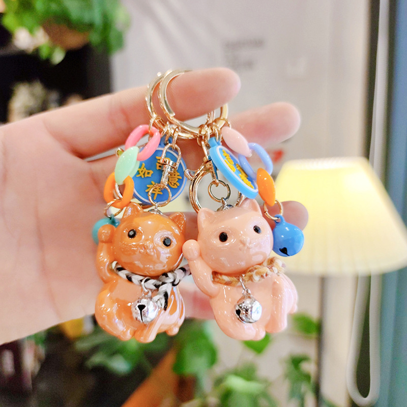 Acrylic Pearl Fortune Cat Keychain Couple Men and Women Handbag Pendant Wholesale Little Creative Gifts Gift Acrylic Pearl Fortune Cat Keychain Couple Men and Women Handbag Pendant Wholesale Little Creative Gifts Gift