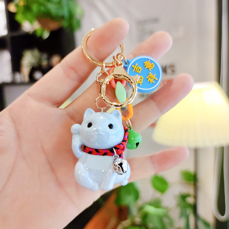 Acrylic Pearl Fortune Cat Keychain Couple Men and Women Handbag Pendant Wholesale Little Creative Gifts Gift Acrylic Pearl Fortune Cat Keychain Couple Men and Women Handbag Pendant Wholesale Little Creative Gifts Gift