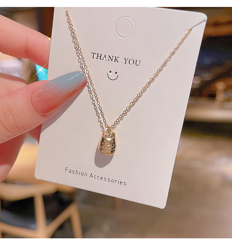 INS Trendy Korean Style Fortune Cat Titanium Steel Necklace Female 2021 TikTok Same Design Sense Valentine Gift Clavicle Chain INS Trendy Korean Style Fortune Cat Titanium Steel Necklace Female 2021 TikTok Same Design Sense Valentine Gift Clavicle Chain