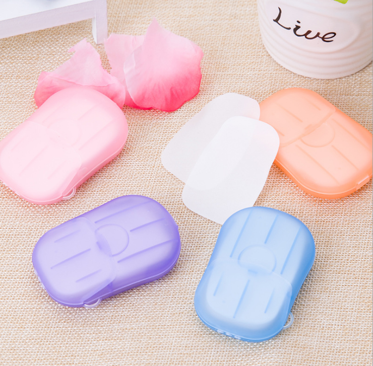 Travel Disposable Soap Slice Boxed Soap Sheet Portable Hand Washing Piece Small Soap Piece Mini Soap Paper Random Color