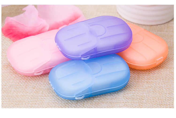 Travel Disposable Soap Slice Boxed Soap Sheet Portable Hand Washing Piece Small Soap Piece Mini Soap Paper Random Color