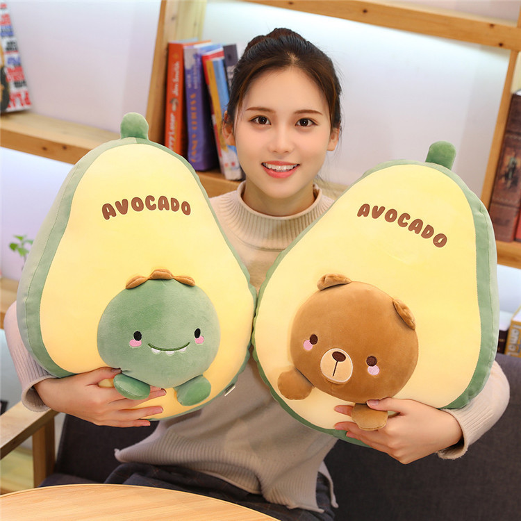 2020 New Cute Animal Fruit Pillow Plush Avocado Carrot Pillow Customizable Logo