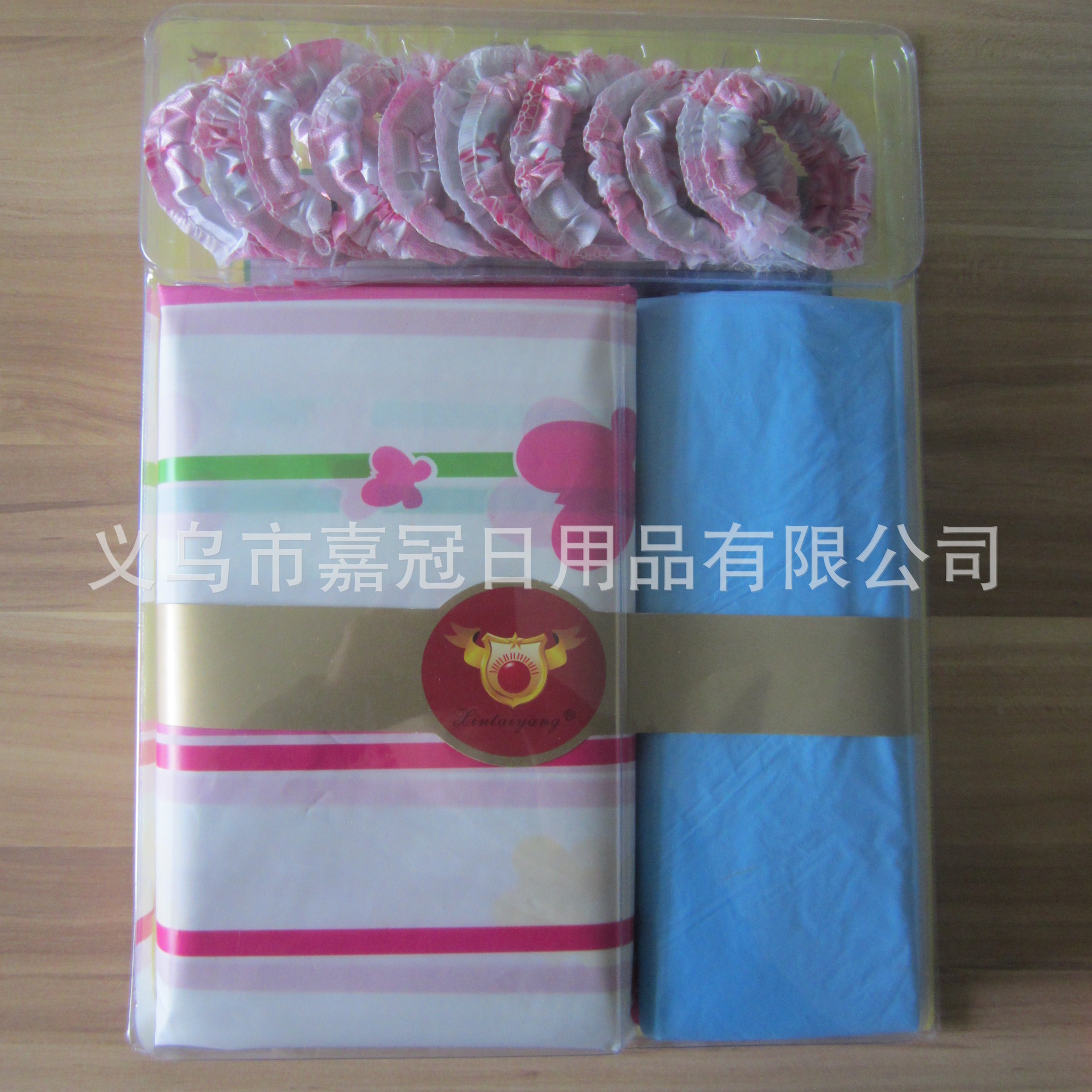 European-style high-grade packaging PEVA bath curtain printing bubble shell packaging fabric hook environmental waterproof and anti-mildew