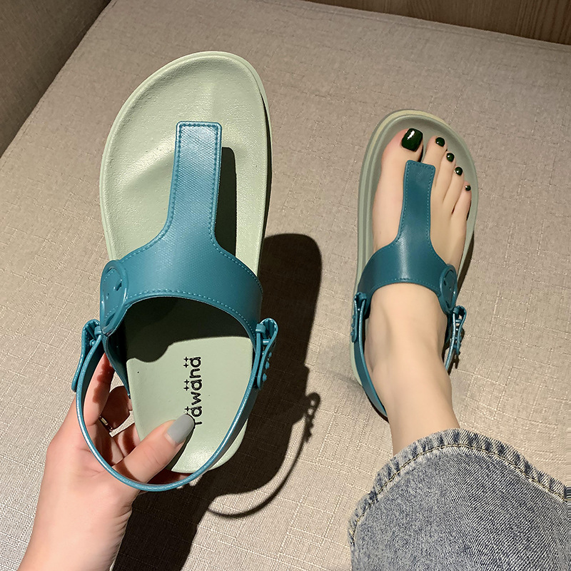 Tawana Dual-Purpose Slippers Cross-Border New Arrival T-Type Flat Beach Candy Color Fashion Outdoor Women&#039;s Slipper Wholesale E-Commerce