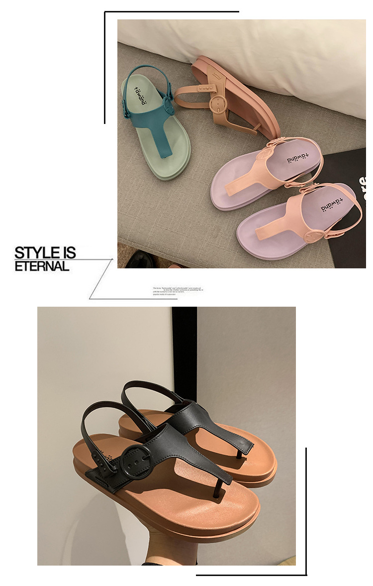 Tawana Dual-Purpose Slippers Cross-Border New Arrival T-Type Flat Beach Candy Color Fashion Outdoor Women's Slipper Wholesale E-Commerce