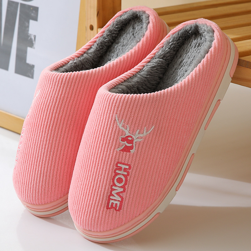 2022 New Cotton Slippers Women&#039;s Autumn and Winter Home Indoor Platform Warm Woolen Slipper Floor Slippers Men