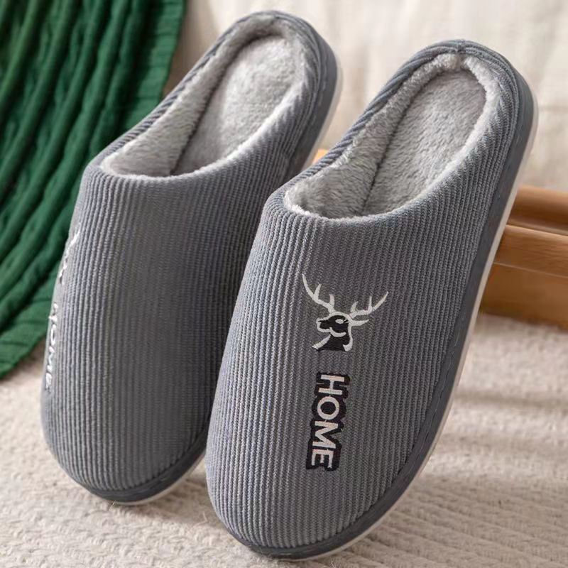 2022 New Cotton Slippers Women's Autumn and Winter Home Indoor Platform Warm Woolen Slipper Floor Slippers Men