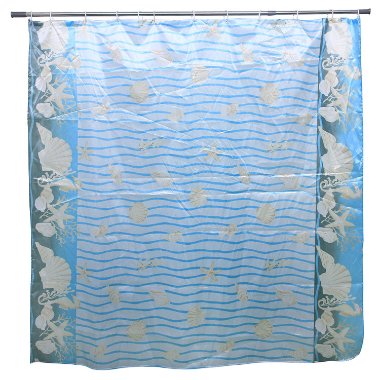 The Shell pattern polyester bath curtain metal copper buttonhole size can be customized