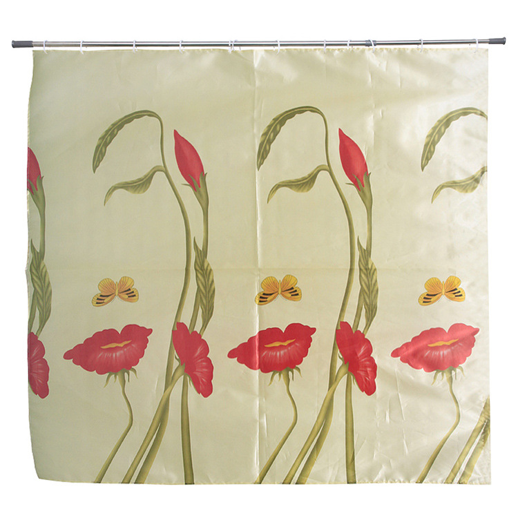 The Shell pattern polyester bath curtain metal copper buttonhole size can be customized