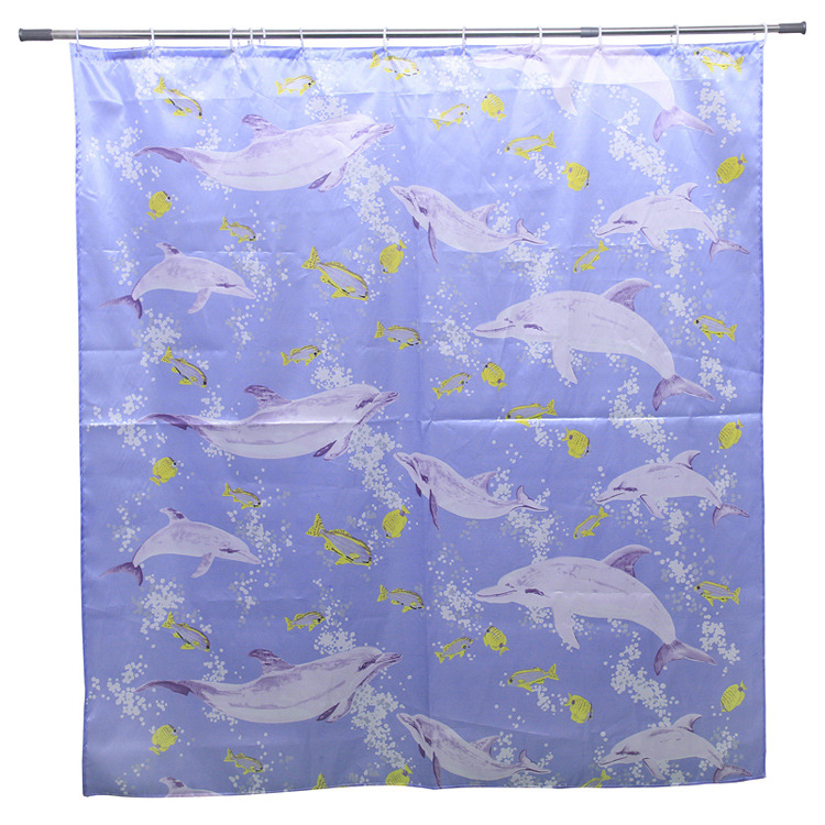 The Shell pattern polyester bath curtain metal copper buttonhole size can be customized