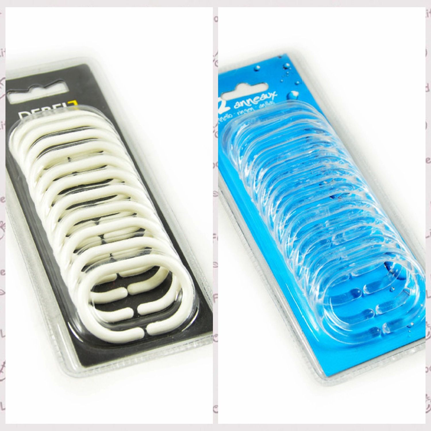 The fashionable is blister environmental protection, fine transparent white adds thick bath curtain ring is firm and durable