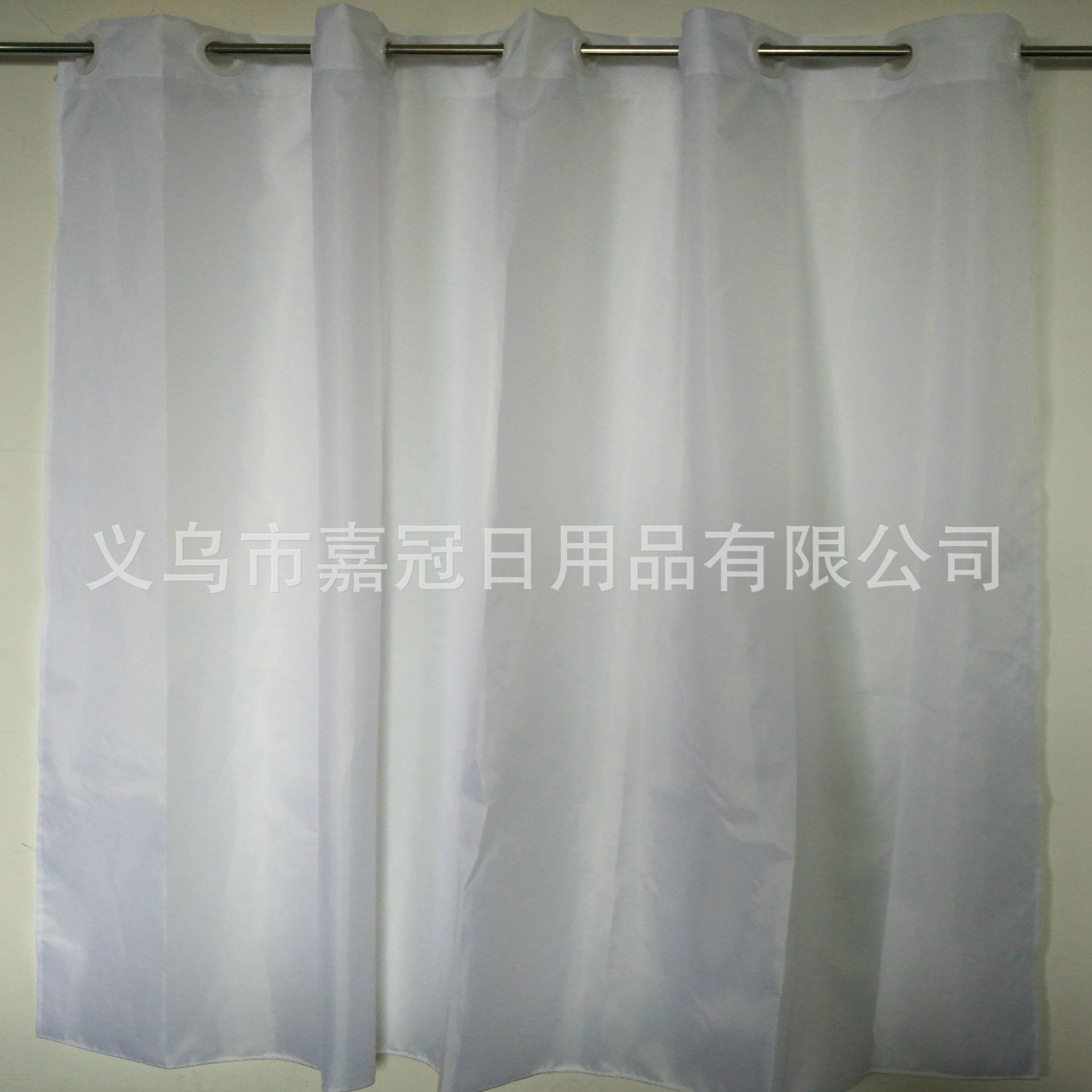 The hotel bathroom curtain simple modern big ring pure white polyester bath curtain design pattern is optional