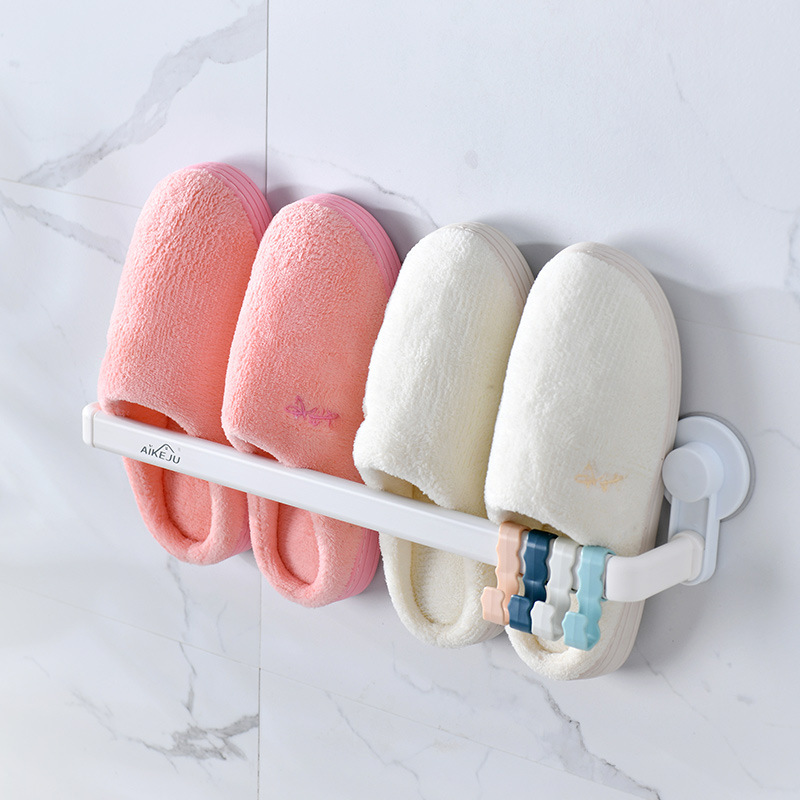Bathroom Slipper Rack Wall-Mounted Punch-Free Dormitory Storage Shoe Storage Fantastic Bathroom Draining Shoe Rack