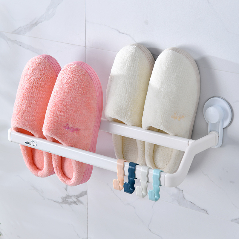 Bathroom Slipper Rack Wall-Mounted Punch-Free Dormitory Storage Shoe Storage Fantastic Bathroom Draining Shoe Rack