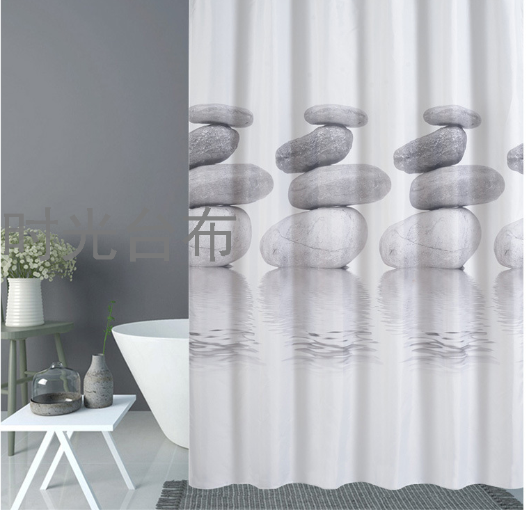 New Simple Eva Shower Curtain Waterproof Thickened Mildew-Proof High-End Bathroom Partition Block Bath Curtain Dormitory Bath Curtain