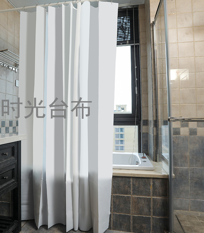 New Simple Eva Shower Curtain Waterproof Thickened Mildew-Proof High-End Bathroom Partition Block Bath Curtain Dormitory Bath Curtain