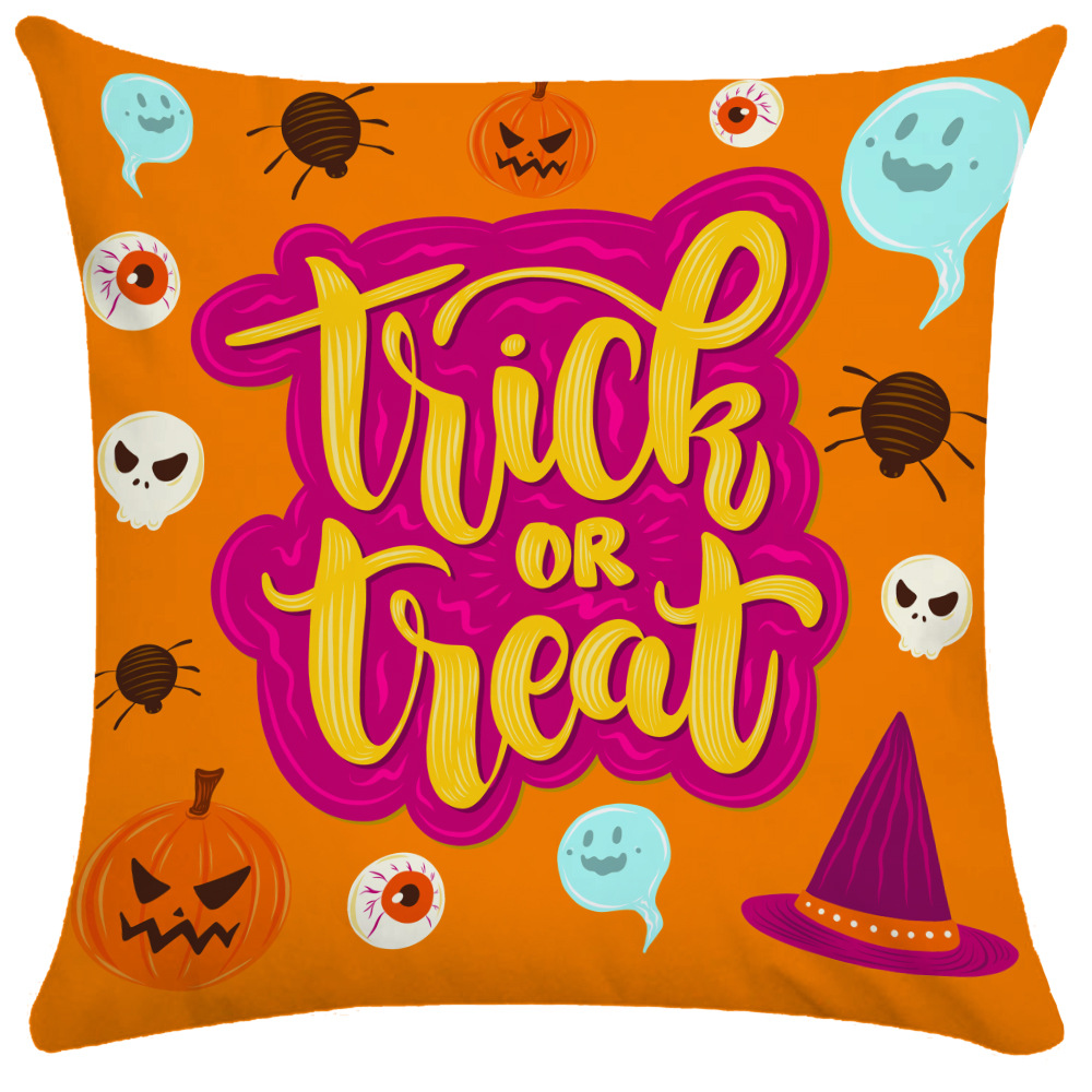 Halloween Pillow Cover Pumpkin Halloween Sofa Cushion Cover Plush Throw Pillowcase Pillow