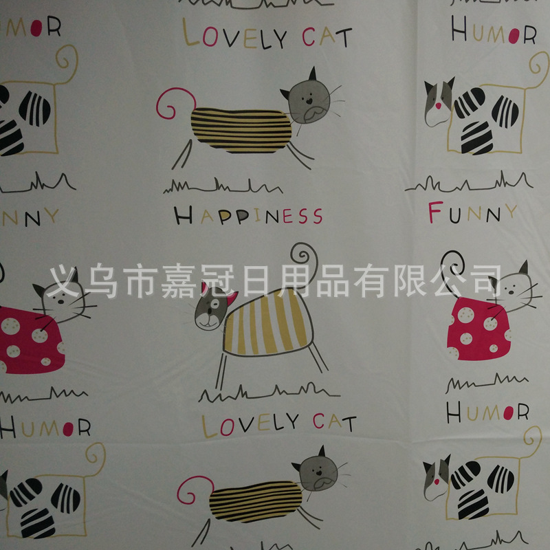 Bath curtain European and American fashion cartoon naughty cat PEVA Bath curtain environmental protection thickening Bath curtain Bath curtain European and American fashion cartoon naughty cat PEVA Bath curtain environmental protection thickening Bath curtain