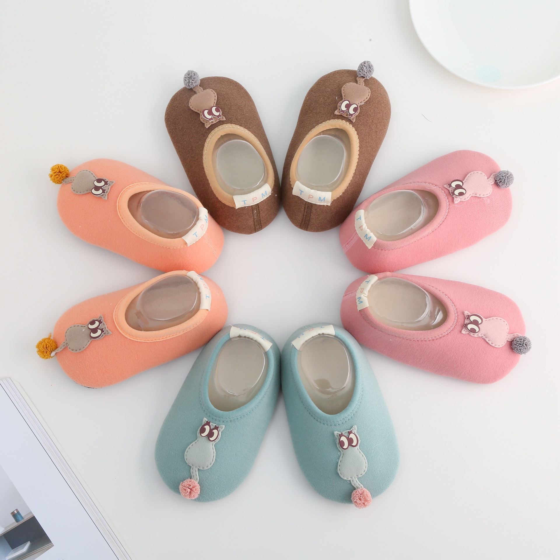 New children Cartoon floor socks ins style slipper-proof warm floor shoes and socks indoor add velvet Thick winter style