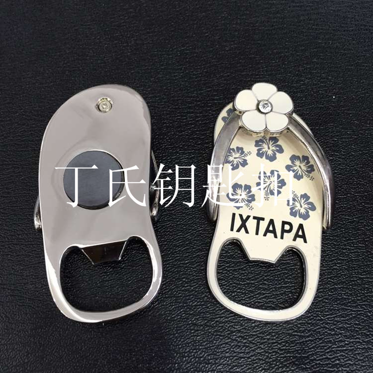 Factory Direct Sales Customized Logo Zinc Alloy Bottle Opener Slipper Shape Bottle Opener with Magnet