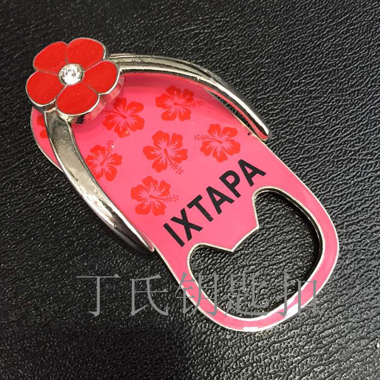 Factory Direct Sales Customized Logo Zinc Alloy Bottle Opener Slipper Shape Bottle Opener with Magnet