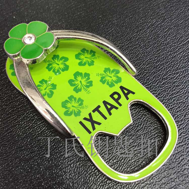 Factory Direct Sales Customized Logo Zinc Alloy Bottle Opener Slipper Shape Bottle Opener with Magnet