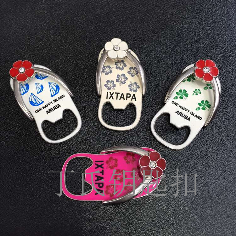 Factory Direct Sales Customized Logo Zinc Alloy Bottle Opener Slipper Shape Bottle Opener with Magnet