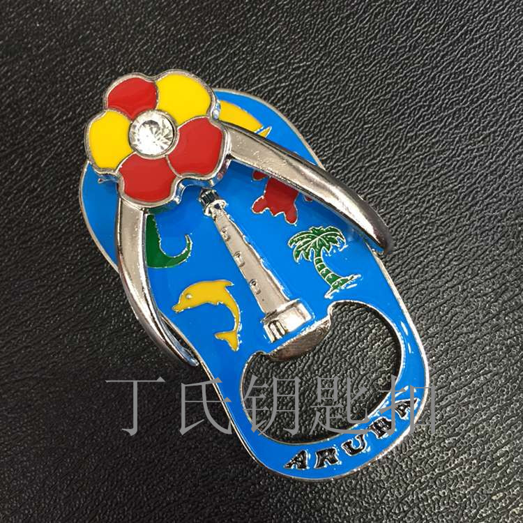 Factory Direct Sales Customized Logo Zinc Alloy Bottle Opener Slipper Shape Bottle Opener with Magnet