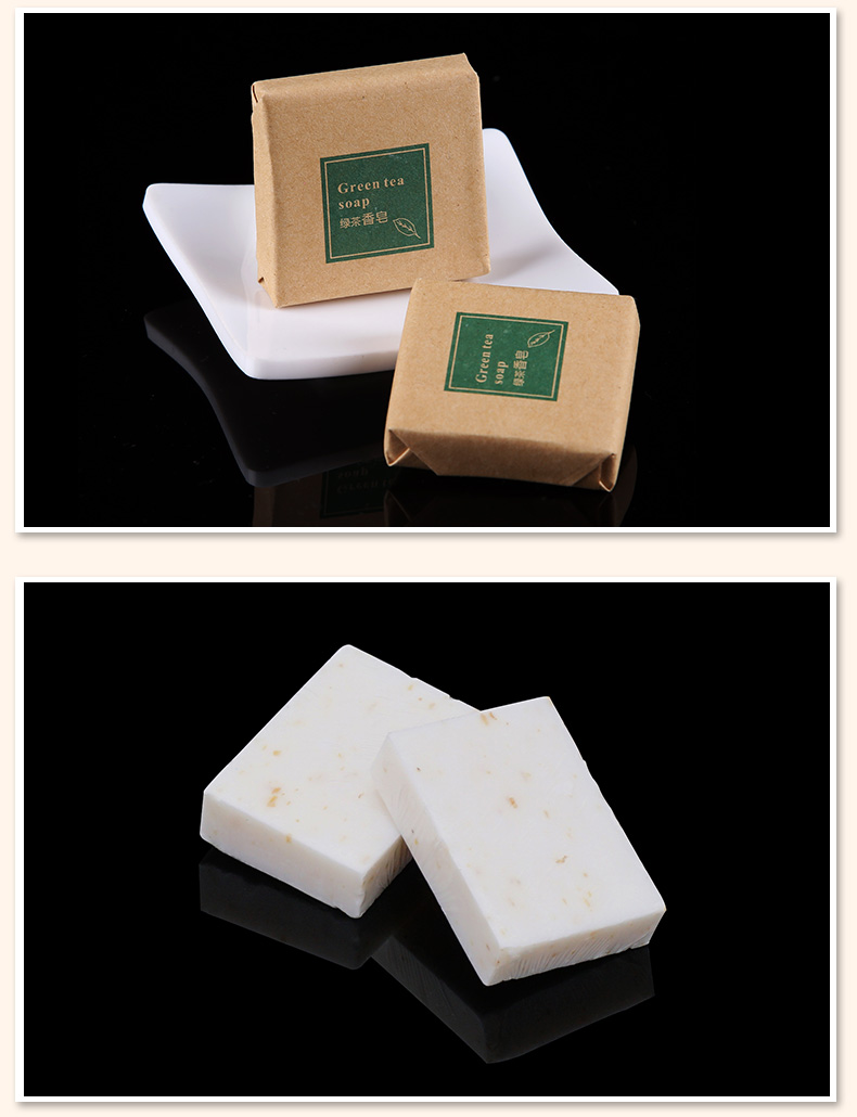 Hotel disposable soap small round soap green tea travel portable soap piece toiletries