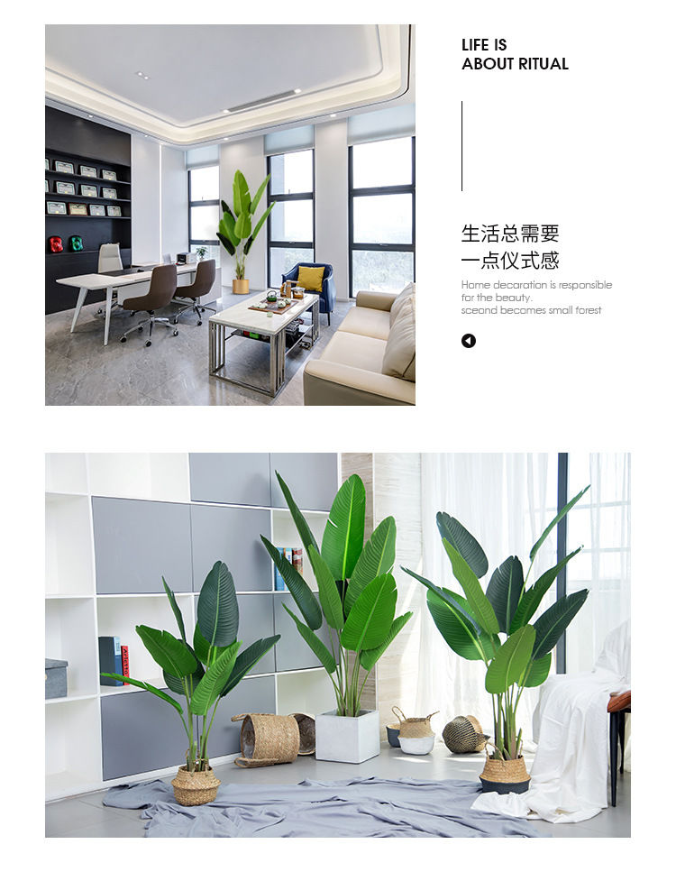 Imitative Tree Plants Green Plants Potted Indoor Living Room Large Artificial Bonsai Floor Ornaments Bird of Paradise Simulation Ravenala Imitative Tree Plants Green Plants Potted Indoor Living Room Large Artificial Bonsai Floor Ornaments Bird of Paradise Simulation Ravenala