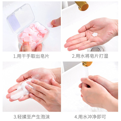 Soap Slice  Portable Disposable Hand Sanitizer Soap Flake Children&#039;s Hand Washing Soap Sheet Carry-on Travel Standing