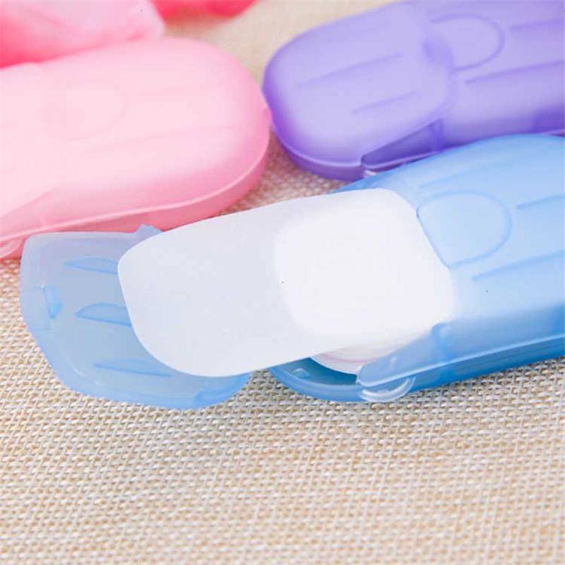 Hotel Travel Disposable Soap Slice 20 PCs Boxed Soap Sheet Portable Hand Washing Tablets Soap Flake Mini Soap Flakes