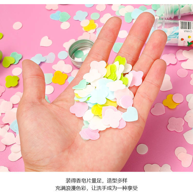 Travel portable soap paper disposable soap paper travel mini petal soap tablet children's treasure hand washing tablet
