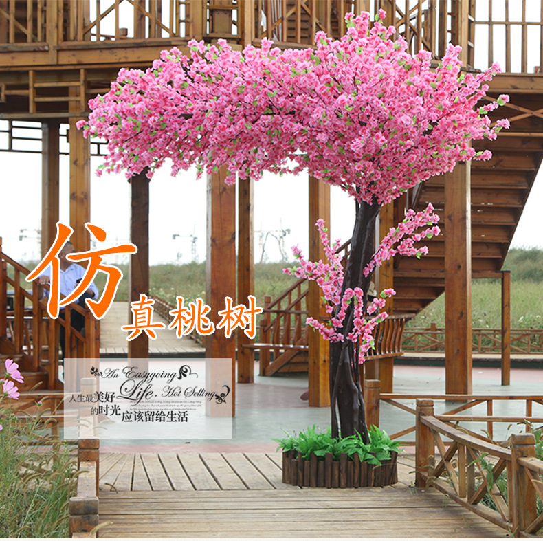 Emulational Peach Tree Fake Trees Large Plant Simulation Peach Tree Wishing Tree Indoor Artificial Cherry Tree Fake Peach Tree Decoration
