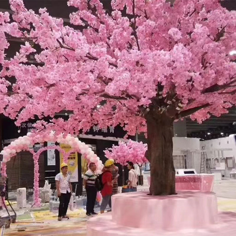Artificial Cheery Branch Hotel Wedding Celebration Decoration Cherry Tree Peach Blossom Plastic Fake Flower Silk Flower Living Room Ceiling Balcony HANAFUJI