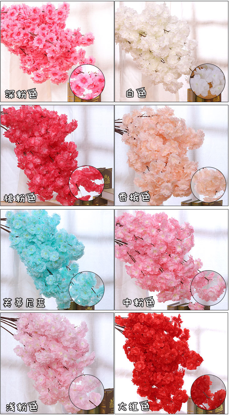 Artificial Cheery Branch Hotel Wedding Celebration Decoration Cherry Tree Peach Blossom Plastic Fake Flower Silk Flower Living Room Ceiling Balcony HANAFUJI Artificial Cheery Branch Hotel Wedding Celebration Decoration Cherry Tree Peach Blossom Plastic Fake Flower Silk Flower Living Room Ceiling Balcony HANAFUJI