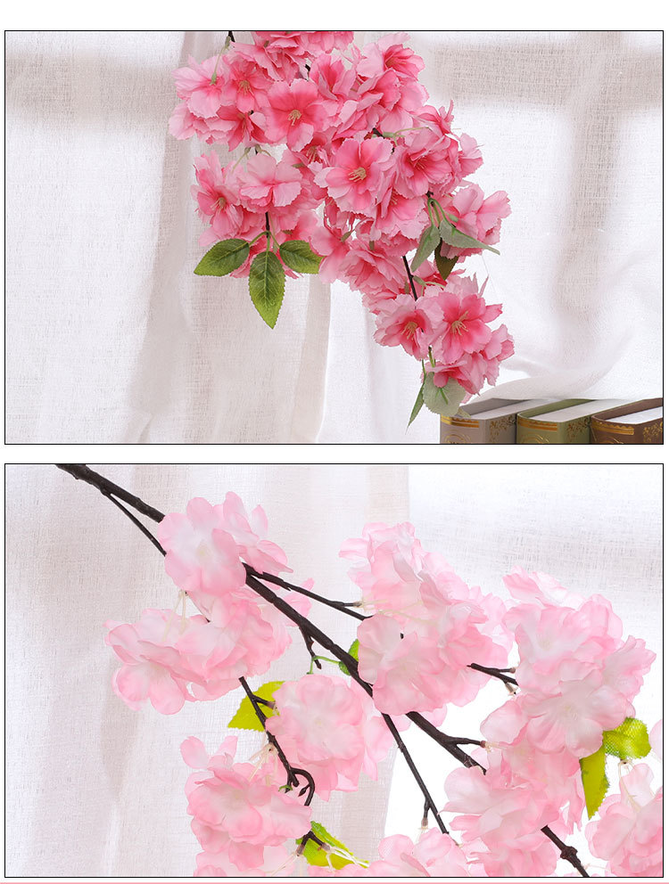 Artificial Cheery Branch Hotel Wedding Celebration Decoration Cherry Tree Peach Blossom Plastic Fake Flower Silk Flower Living Room Ceiling Balcony HANAFUJI Artificial Cheery Branch Hotel Wedding Celebration Decoration Cherry Tree Peach Blossom Plastic Fake Flower Silk Flower Living Room Ceiling Balcony HANAFUJI