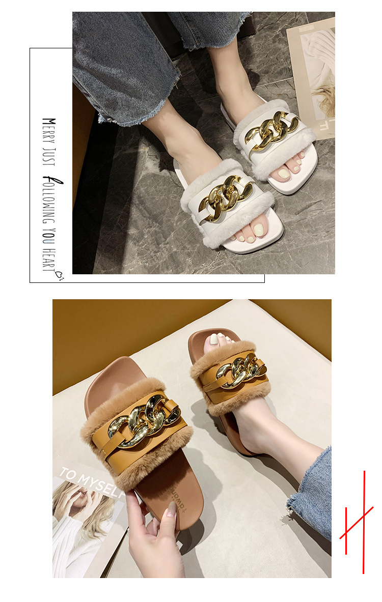 2021 Cross-Border E-Commerce New Faux-Metallic Three-Button Fur Slipper One-Word Comfortable Flat Casual Women's Slipper Wholesale 2021 Cross-Border E-Commerce New Faux-Metallic Three-Button Fur Slipper One-Word Comfortable Flat Casual Women's Slipper Wholesale