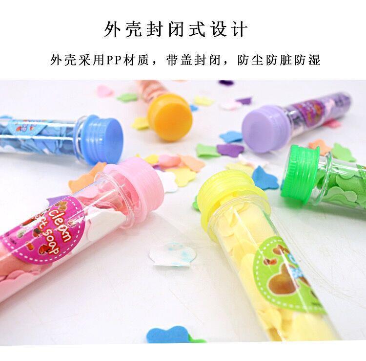 Portable Hand Washing Tablets Multi-Color Soap Flake Soap Slice Outdoor Travel Bottled Test Tube Disposable Soap Sheet Convenient
