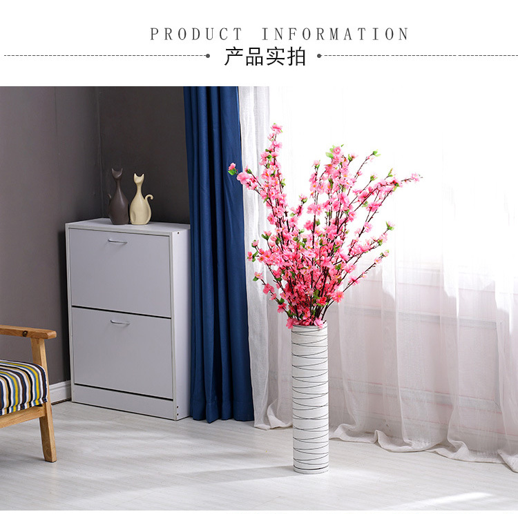 Factory Wholesale Decoration Raw Silk Artificial Flower Artificial Peach Tree Ornamental Flower 6-Branch Artificial Peach Blossom