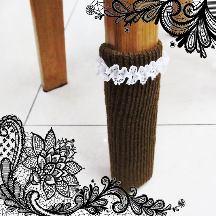 Knitted lace table foot set foot / chair / table / chair pad foot cover protective cover / desk legs and chairs mat Knitted lace table foot set foot / chair / table / chair pad foot cover protective cover / desk legs and chairs mat