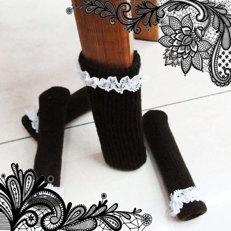 Knitted lace table foot set foot / chair / table / chair pad foot cover protective cover / desk legs and chairs mat Knitted lace table foot set foot / chair / table / chair pad foot cover protective cover / desk legs and chairs mat