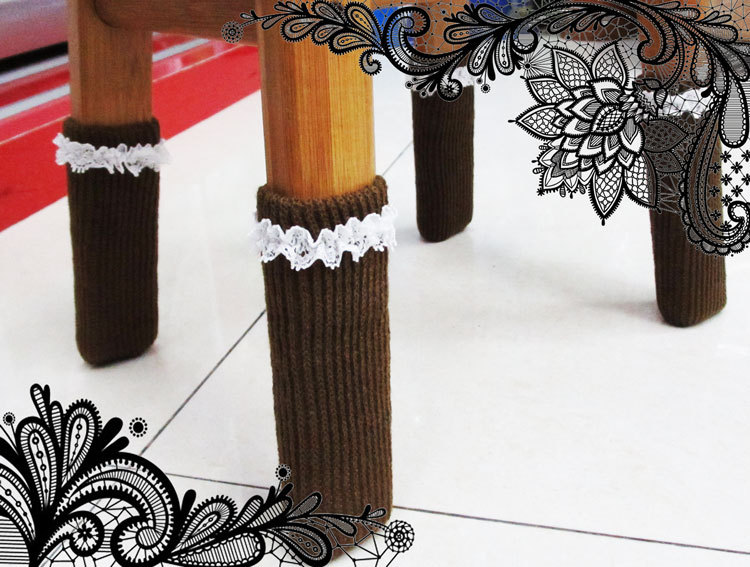 Knitted lace table foot set foot / chair / table / chair pad foot cover protective cover / desk legs and chairs mat Knitted lace table foot set foot / chair / table / chair pad foot cover protective cover / desk legs and chairs mat