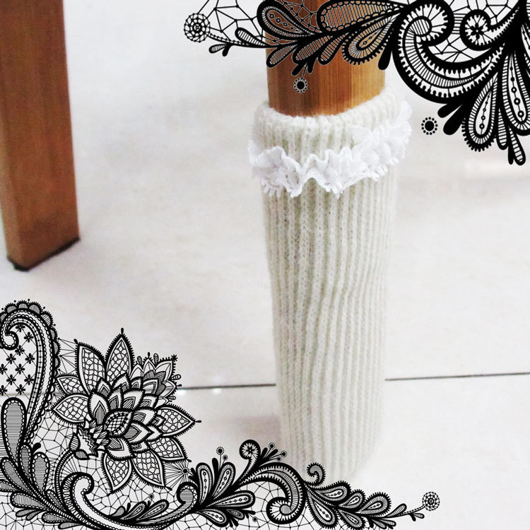 Knitted lace table foot set foot / chair / table / chair pad foot cover protective cover / desk legs and chairs mat Knitted lace table foot set foot / chair / table / chair pad foot cover protective cover / desk legs and chairs mat