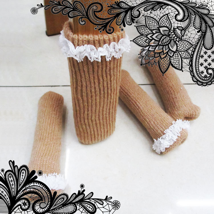 Knitted lace table foot set foot / chair / table / chair pad foot cover protective cover / desk legs and chairs mat Knitted lace table foot set foot / chair / table / chair pad foot cover protective cover / desk legs and chairs mat