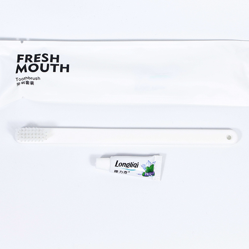 Customized Hotel Disposable Toothbrush Toothpaste Supplies Set Tooth-Cleaners Two-in-One B &amp; B Hotel Guest Room Toothbrush Set